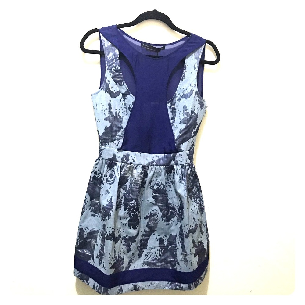 NWT Mackage Collection Shift Dress Blue Silk